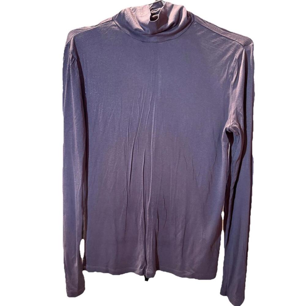 H&M Women's Purple Mock Neck Stretch Knit Long Sleeve Top (L)